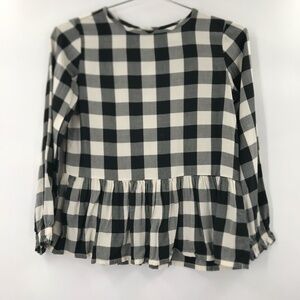 Hanna Andersson Girl's Long Sleeve Buffalo Check Blouse Size 10